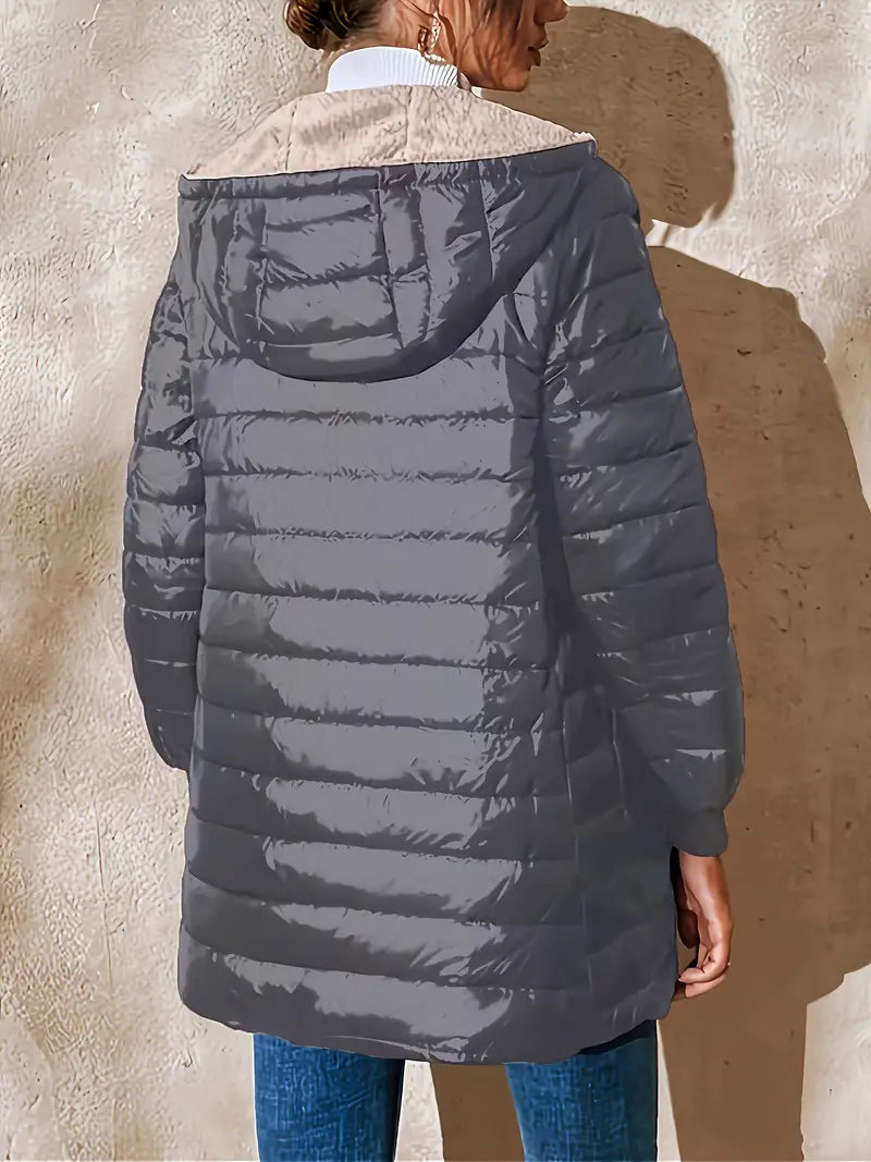R&B | Mittellange Kapuzen Steppjacke