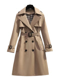 R&B | doppelte Reihe Trenchcoat für Damen - mit Gürtel in der Taille