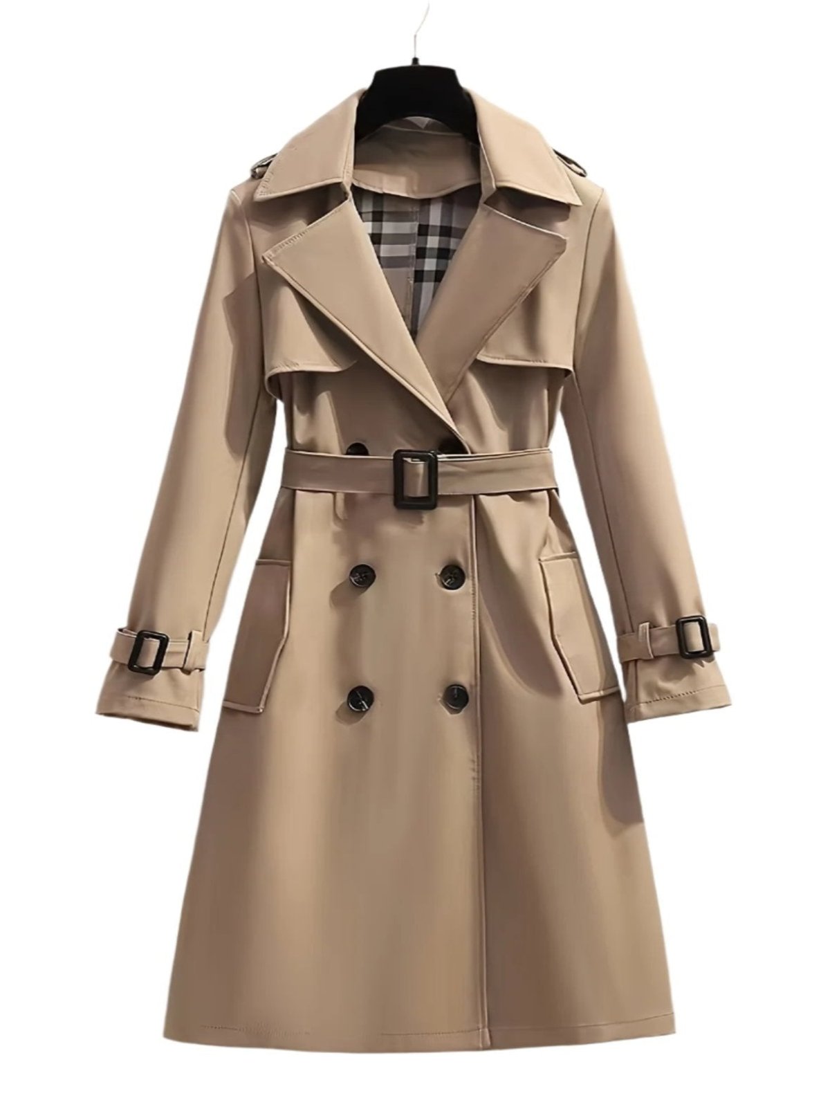 R&B | doppelte Reihe Trenchcoat für Damen - mit Gürtel in der Taille