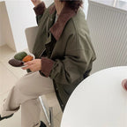 R&B | Inspirierte Damenjacke mit Umgeschlagenem Kragen und Großen Taschen