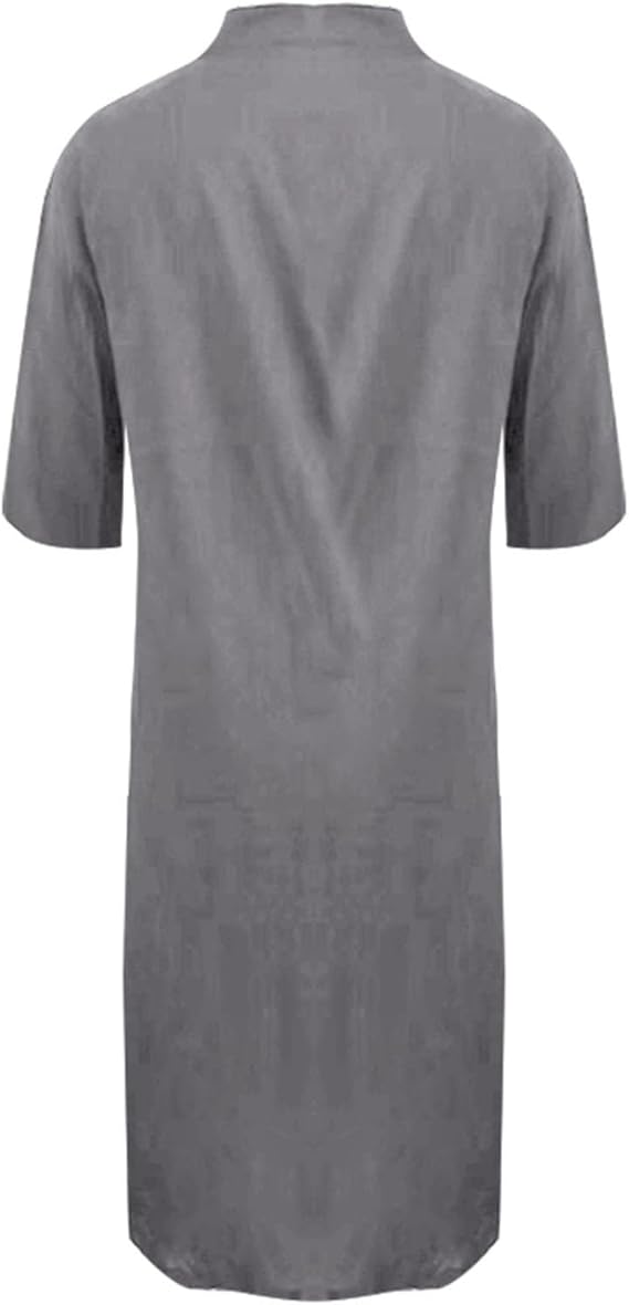 R&B | Lockeres Langes Kleid mit Langen Ärmeln und Seitentaschen Kleid