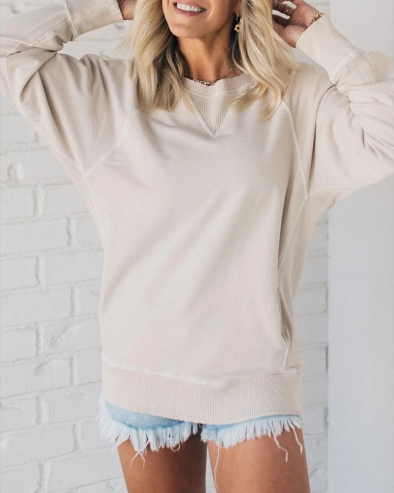 R&B | Gestreifter Akzent Pullover mit Taschen