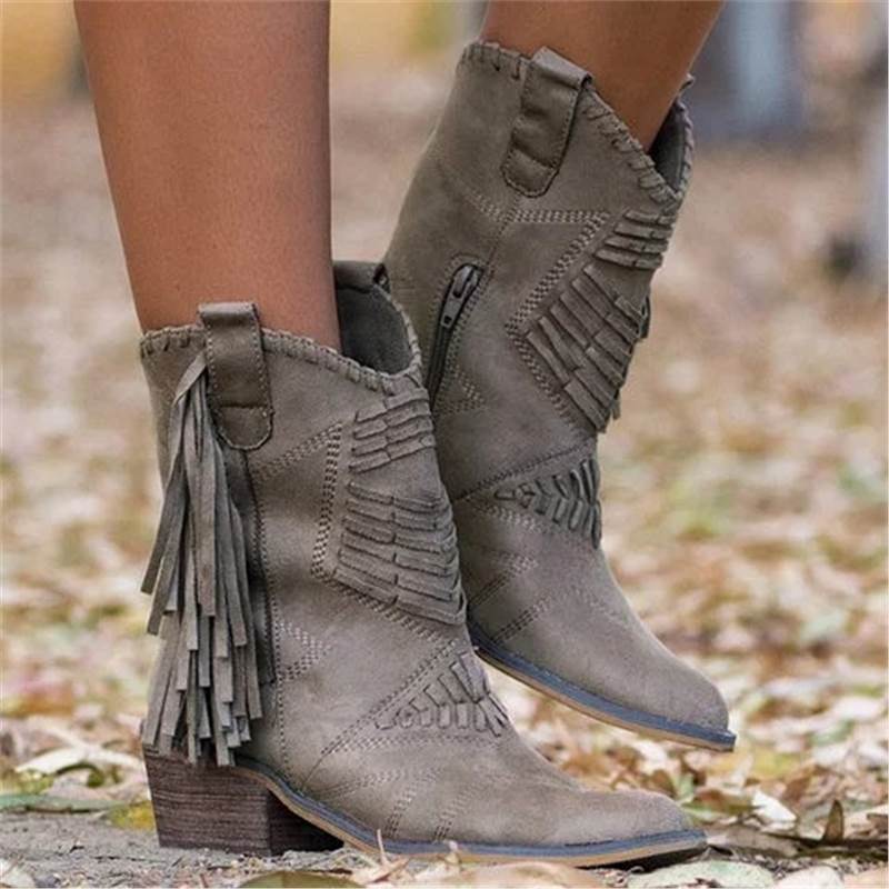 Stylische Damen Stiefel mit Fransen R&B