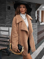 R&B | Double Take Zip up Teddy Jacke mit Kragen