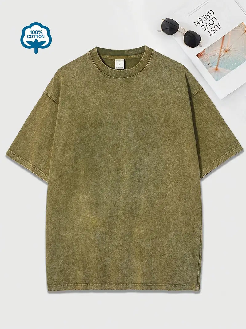 R&B | Baumwoll-T-Shirt mit Rundhalsausschnitt