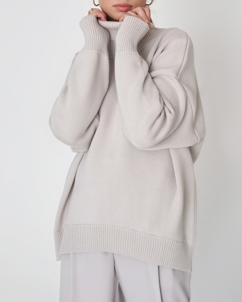 R&B | Eleganter Oversized Damen Rollkragenpullover Aus Baumwolle
