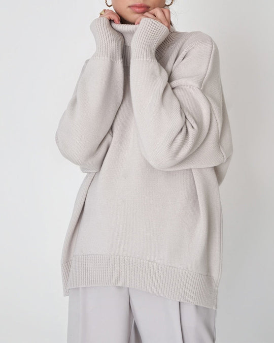 R&B | Eleganter Oversized Damen Rollkragenpullover Aus Baumwolle