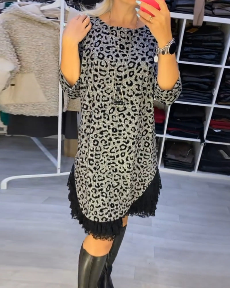 R&B | Stilvolles Kleid mit Leopardenmuster
