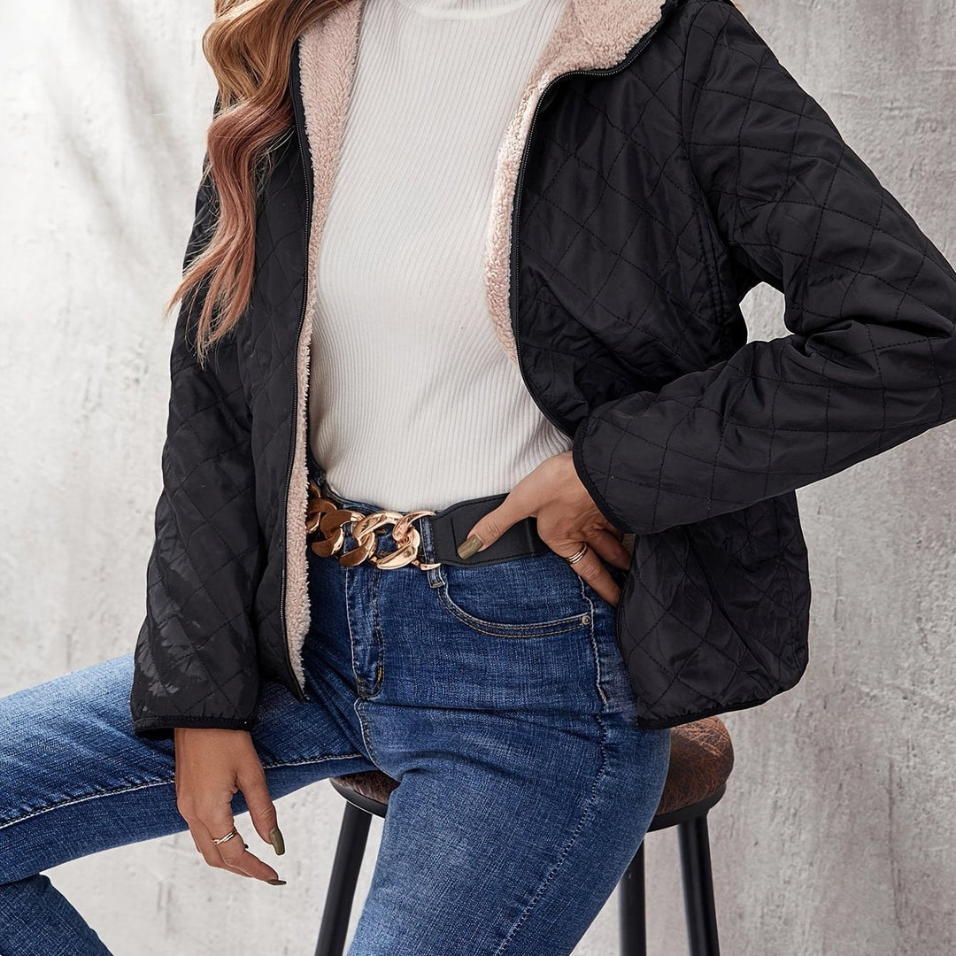 R&B | Steppjacke mit Kapuze und Reißverschluss