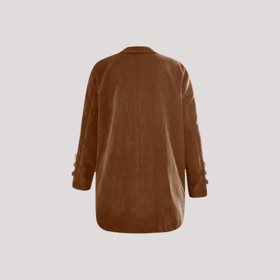 Damen Strukturierter Cord-Blazer mit eleganten Knopfdetails R&B