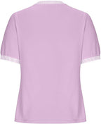 Damen Lässiges Kurzarm-Shirt mit Modischem Streifenkragen R&B