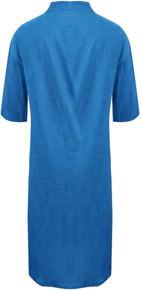 R&B | Lockeres Langes Kleid mit Langen Ärmeln und Seitentaschen Kleid
