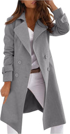 R&B | Eleganter Frauen Wollmantel mit Knopfverschluss