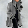 R&B | Schlichte Graue Strickjacke mit Kragen