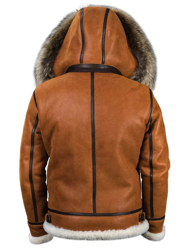 R&B | Winter Lammfelljacke mit Pelzkapuze