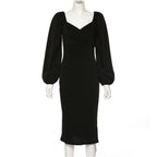 R&B | Ein-Wort-Schulter rückenfreies schlankes Kleid