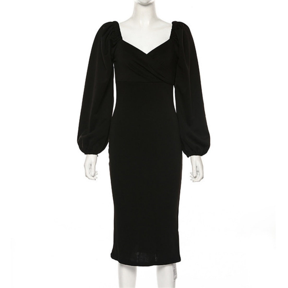 R&B | Ein-Wort-Schulter rückenfreies schlankes Kleid