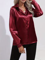 EB | Damen Elegante Satinbluse
