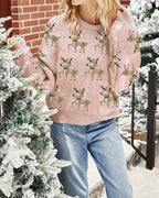 R&B | Reh Jacquard Weihnachtsstrickpullover