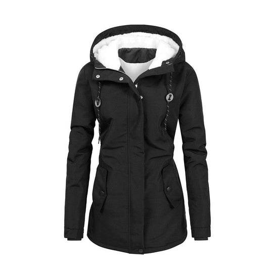 R&B | Damen Fleecejacke mit Kapuze und Kordelzug