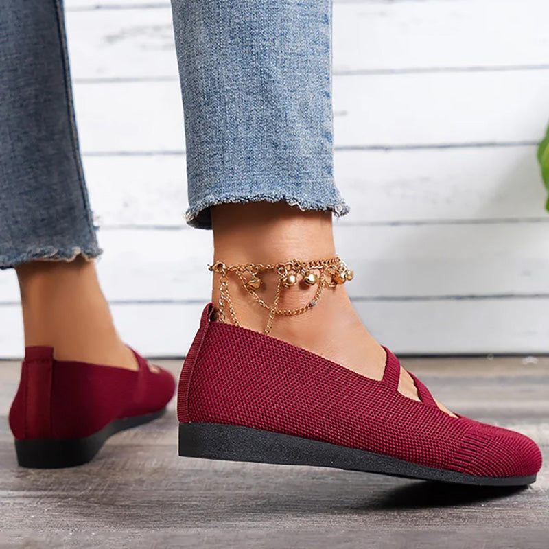R&B | Flache Slipper mit Riemen Über Dem Spann und Flacher Sohle für Damen