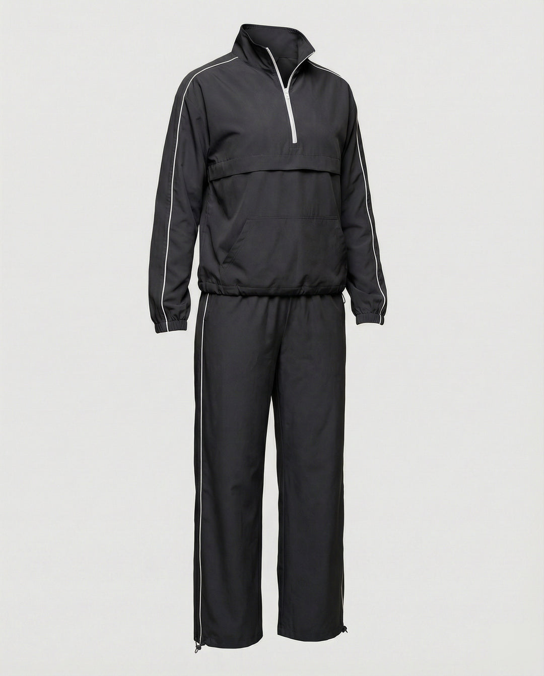 Damen sportliches Windbreaker-Set mit Stehkragen und seitlichen Eingrifftaschen R&B