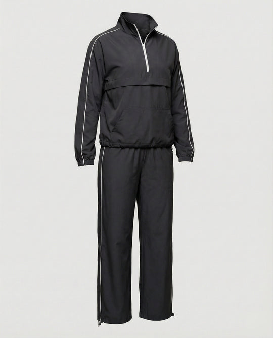 Damen sportliches Windbreaker-Set mit Stehkragen und seitlichen Eingrifftaschen R&B