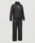 Damen sportliches Windbreaker-Set mit funktionalem Halbreißverschluss und seitlichen Kontraststreifen R&B
