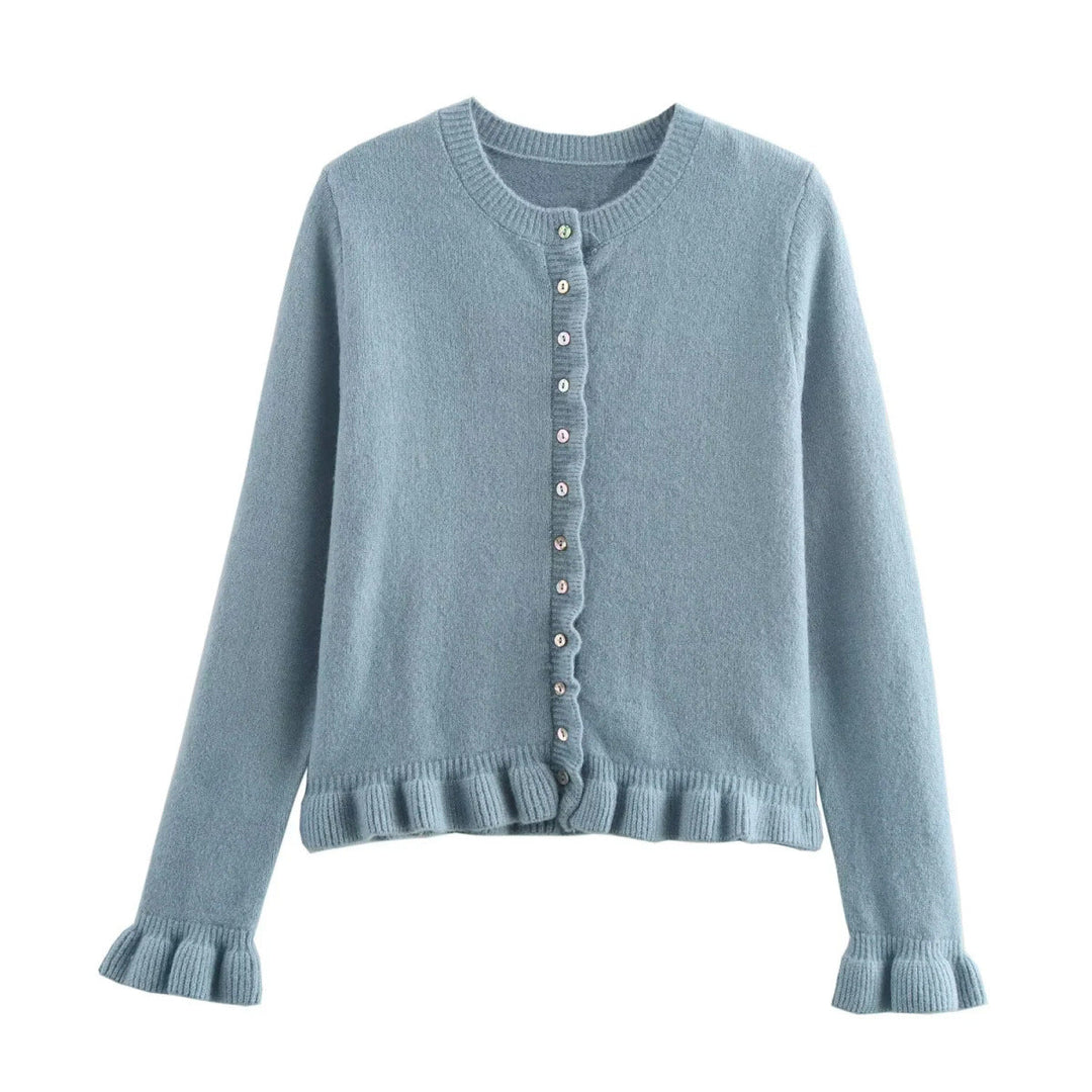 R&B | Damen-Cardigan mit Knöpfen, schickes Lagen-Oberteil