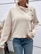 R&B | Leichtgewicht Pullover mit Hohem Kragen und Knöpfen Polyester Elegant und Komfortabel