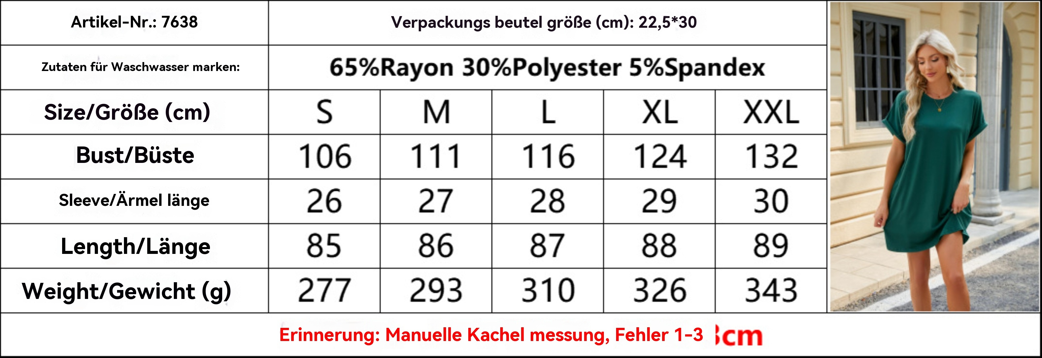 R&B | Kurzärmeliges Kleid mit einfarbiger Tasche