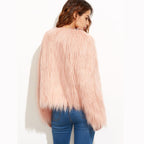 Damen Flauschige Kunstpelzjacke mit lässigem Schnitt R&B