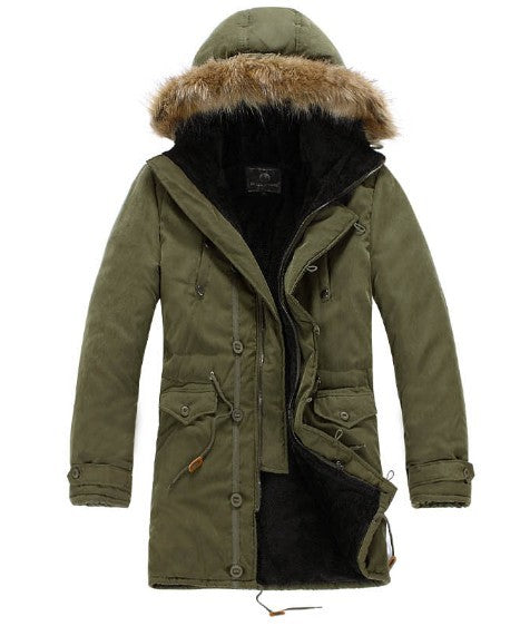 Herren funktionale Parka mit abnehmbarer Kapuze und kuscheligem Innenfutter R&B