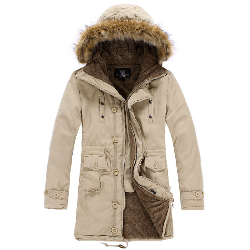 Herren funktionale Parka mit abnehmbarer Kapuze und kuscheligem Innenfutter R&B