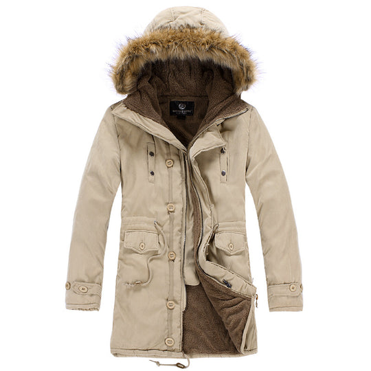 Herren funktionale Parka mit abnehmbarer Kapuze und kuscheligem Innenfutter R&B