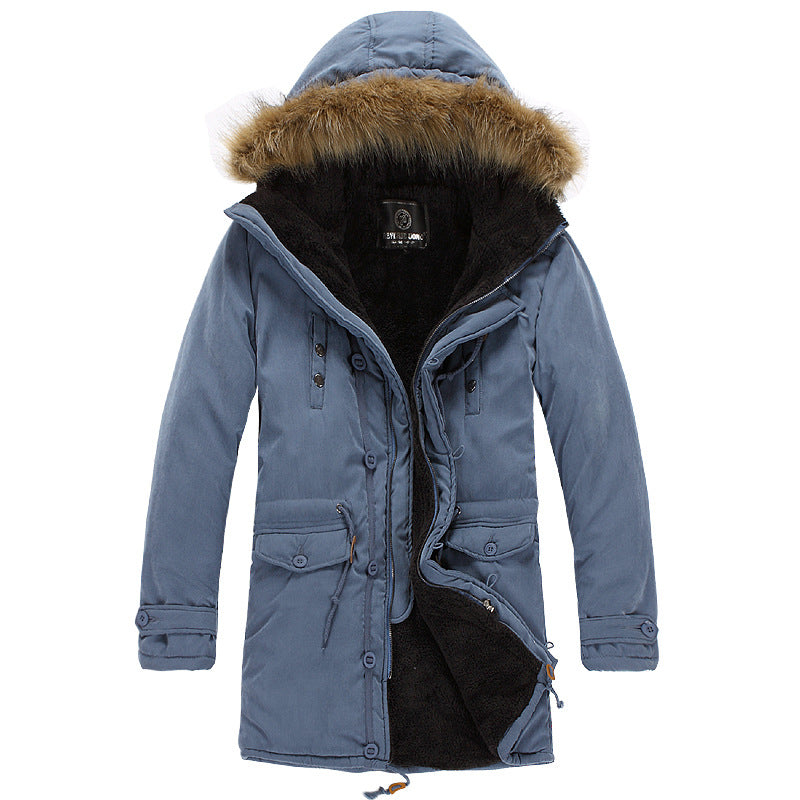 Herren funktionale Parka mit abnehmbarer Kapuze und kuscheligem Innenfutter R&B