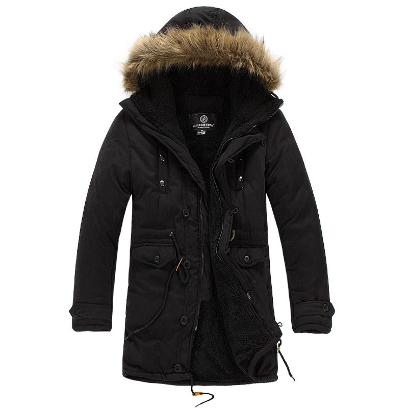 Herren funktionale Parka mit abnehmbarer Kapuze und kuscheligem Innenfutter R&B