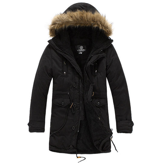 Herren funktionale Parka mit abnehmbarer Kapuze und kuscheligem Innenfutter R&B
