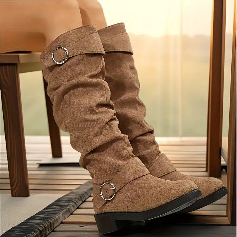 Retro-Reitstiefel aus Wildleder R&B R&B