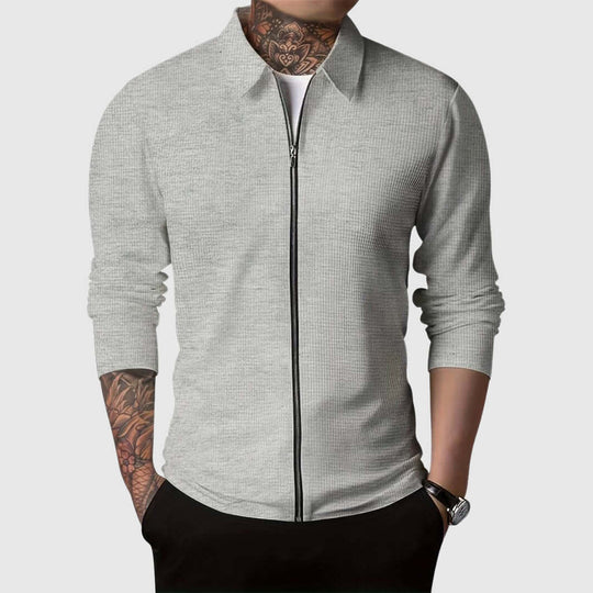 R&B | Herren Waffelstrick Zip-Up Jacke
