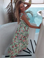 R&B | Bedrucktes geteiltes Chiffonkleid
