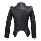 R&B | Damen Enganliegende Genietete Biker Lederjacke