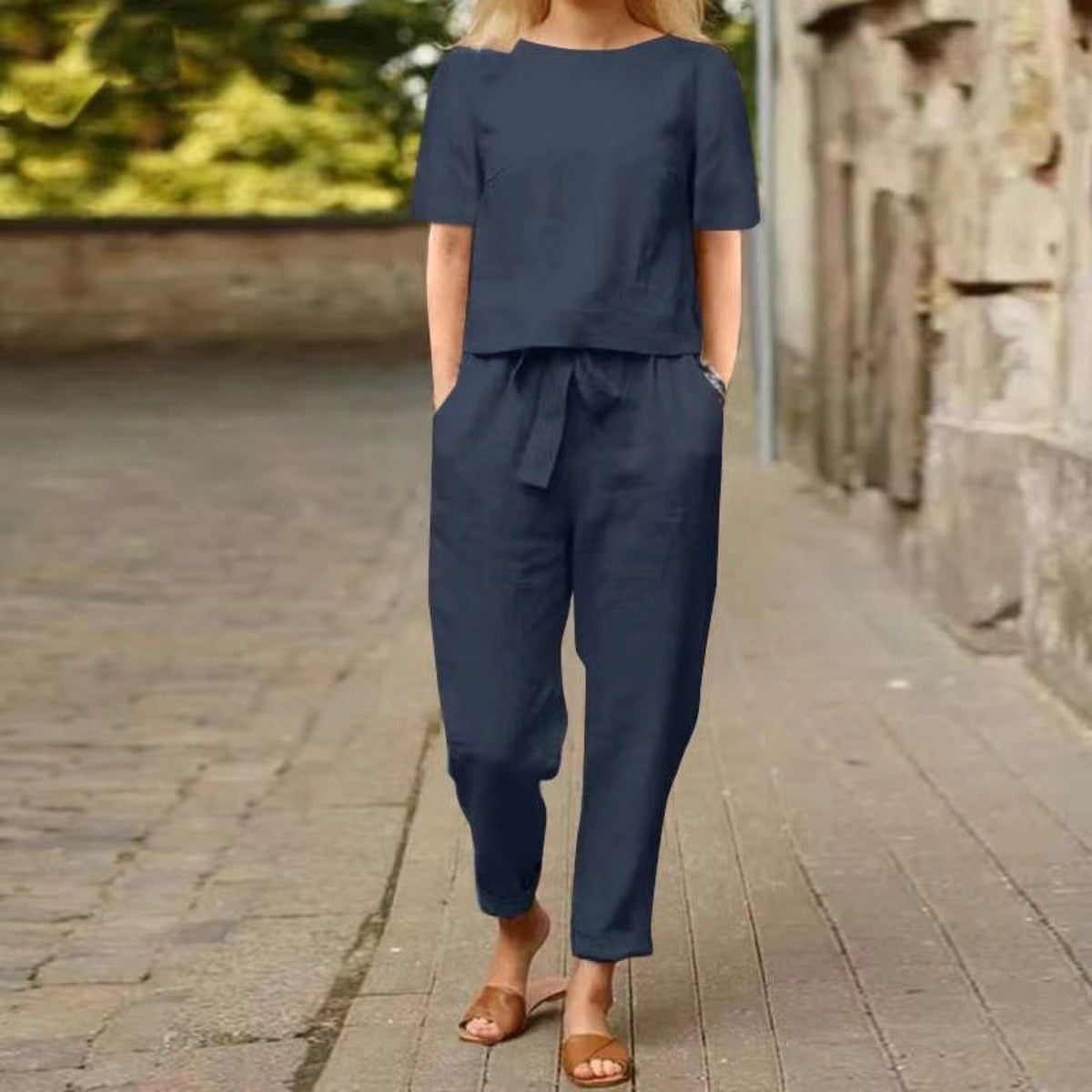 R&B | Übergroße Bluse Hose mit weitem Bein Retro zweiteiliges Set
