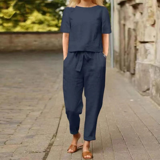 R&B | Übergroße Bluse Hose mit weitem Bein Retro zweiteiliges Set