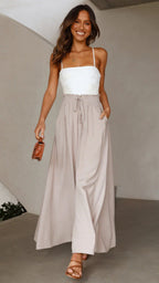 R&B | Hose mit weitem Bein und elastischer Taille
