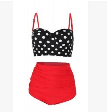 Damen Hochtaillierter Bikini mit punktuellem Oberteil R&B