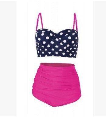 Damen Hochtaillierter Bikini mit punktuellem Oberteil R&B
