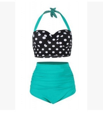Damen Hochtaillierter Bikini mit punktuellem Oberteil R&B