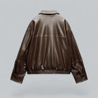 R&B | Damen Vintage Stil Kunstlederjacke