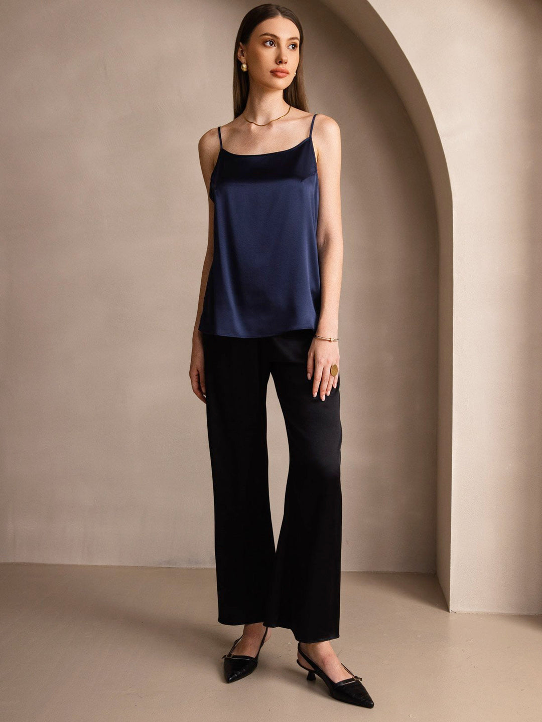 R&B | Seide Entspannt Spaghettiträger Camisole Top
